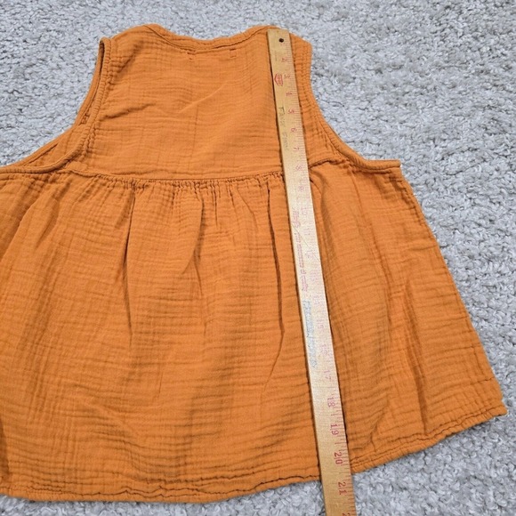 Xirena Top Womens Small Orange‎ Sleeveless Gauze Y Neck Cotton Flowy - Picture 10 of 11